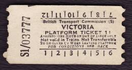 Railway Platform Ticket London VICTORIA 1d BTC(S) AA - Europe