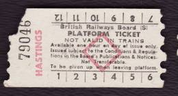 Railway Platform Ticket HASTINGS BRB(S) Red Diamond AA - Europa