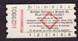Railway Platform Ticket PETERBOROUGH BRB(E) Red Diamond AA - Europe