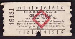 Railway Platform Ticket GRANTHAM BRB(E) Red Diamond AA - Europe