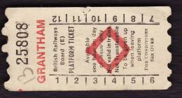 Railway Platform Ticket GRANTHAM BRB(E) Red Diamond AA - V - Europe