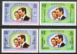 Barbuda 1973 - Royal Wedding & Honeymoon Visit SG102-3 & 136-7 MNH Cat £5.50 SG2015 - Barbuda (...-1981)