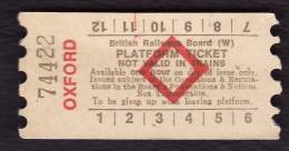 Railway Platform Ticket OXFORD BRB(W) Red Diamond AA - Europa