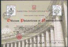 2012 Vaticano, Certificato Filatelico Restauro Colonnato San Pietro Foglietto , Serie Completa Usata - Gebruikt