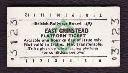 Railway Platform Ticket EAST GRINSTEAD BRB(S) Green Diamond Edmondson - Europe