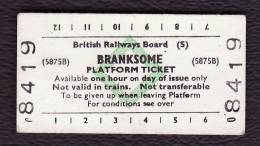 Railway Platform Ticket BRANKSOME BRB(S) Green Diamond Edmondson - Europa