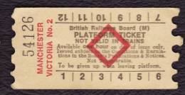 Railway Platform Ticket MANCHESTER VICTORIA No.2 BRB(M) Red Diamond AA - Europe