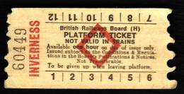 Railway Platform Ticket INVERNESS BRB(H) Red Diamond AA - Europa