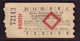 Railway Platform Ticket PERTH BRB(H) Red Diamond AA - Europa