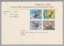 Liechtenstein 1955-06-14 NN-Ersttag-Satz-Brief Zu#278-81 Mi#334-337 Bergsteiger - Lettres & Documents