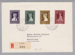 Liechtenstein 1955-01-14 R-FDC Rotes Kreuz Zu#282-285 - Brieven En Documenten