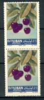LEBANON LIBAN 1962  Fruits 0.5p Cherries Pair Printed Both Side  Very Fine And Scare - Libanon