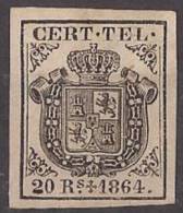 ESTGF4-L2154TAN.Espagne. Spain.ESCUDO DE ESPAÑA.TELEGRAFOS  DE ESPAÑA .1864 (Ed 4*)  MAGNIFICO. - Nuovi