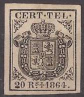 ESTGF4-L2154TESO.Espagne . Spain.ESCUDO DE ESPAÑA.TELEGRAFOS  DE ESPAÑA .1864 (Ed 4*)  MAGNIFICO. - Other & Unclassified
