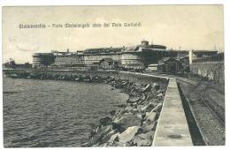 CARTOLINA   - CIVITAVECCHIA  - FORTE MICHELANGELO VISTO DA VIALE GARIBALDI - PANORAMA - VIAGGIATA NEL 1911 - Civitavecchia