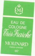 Etiquette Parfum Réf.005. Eau De Cologne Très Fraiche - Molinard - Paris-Grasse - Etichette