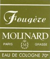 Etiquette Parfum Réf.008. Fougère - Molinard - Paris, Grasse - Eau De Cologne - Etiketten