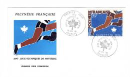 Premier Jour D´ Emission, FDC: Polynesie Française, Papeete, Jeux Olympiques De Montreal, 19-07-76 (13-1370) - FDC
