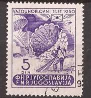 1950 X 611-15  JUGOSLAVIJA  SPORT PARACHUTTING USED - Parachutespringen