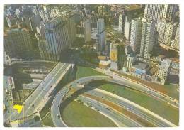 B3116 Sao Paulo - Vista Aerea Da Avenida 23 Maio - Viaduto Dona Paulina - Red Machine Timbre / Viaggiata 1988 - São Paulo