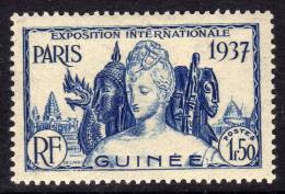 Guinée Française N° 124  X Exposition Internationale De Paris 1937 : 1 F. 50 Bleu Trace De  Charnière Sinon TB - Andere & Zonder Classificatie