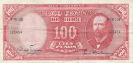 Billets -  B749 - Chili  - Billet   100 Pesos ( Type, Nature, Valeur, état... Voir 2 Scans)-Envoi Gratuit - Cile