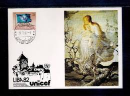 UNICEF UNO  GENEVE 30/07/82  THE KIND IN THE PICTURE (SEGANTINI) EXPO VADUZ LIBA  82 - UNICEF