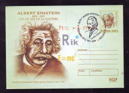 ALBERT EINSTEIN, NOBEL PRIZE, PHYZICIST, COVER STATIONERY, ENTIERE POSTAUX, OBLIT CONC, 2004, ROMANIA - Albert Einstein