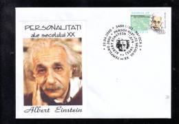 ALBERT EINSTEIN, NOBEL PRIZE, PHYZICIST, SPECIAL COVER, OBLIT CONC, 2000, ROMANIA - Albert Einstein