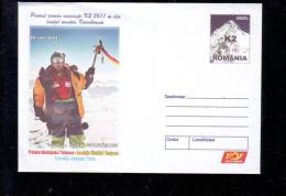 HORIA COLIBASANU, FIRST ROMANIAN ON K2, COVER STATIONERY, ENTIERE POSTAUX, 2004, ROMANIA - Explorateurs