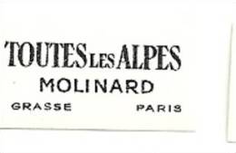 Etiquette Parfum Réf.038. Toutes Les Alpes - Molinard - Grasse, PAris - Etiquetas