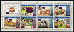 1304. GUINEA ECUATORIAL (1974) - 75 Aniversario F.B. Barcelona 1899-1974 - Soccer, Football, Futbol - Used - Clubs Mythiques