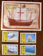 TURK ET CAICOS ISLANDS  BATEAUX, AVIONS ,500th ANNIVERSARY OF AMERICA DISCOVERY ** MNH Complete Set (serie JAUNE) - Christophe Colomb