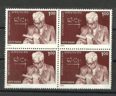 INDIA, 1994, Birth Centenary Of Satyendra Nath Bose,  Physicist, Block Of 4, MNH, (**) - Nuovi