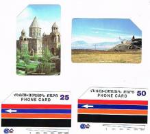 ARMENIA  -  YUVC (URMET)  -  1994 (1ST ISSUE) ECHMIADZIN  CATHEDRAL & ARARAT VALLEY (COMPLET SET OF 2) - USED - RIF. 287 - Armenië