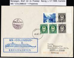 ARCTIC,NORGE, Narvig , 5.7.1999, MS" COLUMBUS " , Over POLARKREIS   !! - Polar Ships & Icebreakers
