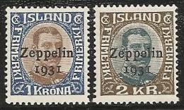 ISLANDIA 1931 - Yvert #A10/11 - MLH * - Posta Aerea