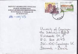 Poland INSTYTUT ARCHEOLOGII I ETNOLOGII, WARSZAWA 2003 Cover Brief To Denmark - Storia Postale