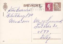 Denmark Uprated Postal Stationery Ganzsache Entier Brevkort 20 Ø King König Frederik IX. (195) To VALBY - Postal Stationery