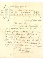 VERVIERS - Lettre à Entête Maison Léon FOLLET , Porcelaine, Appareils D'éclairage,... 1901(sp) - 1800 – 1899