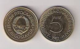 Yugoslavia 5 Dinara 1982.   KM#88 High Grade - Yugoslavia