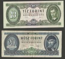 HUNGARY - LOT Of 4 Banknotes 10, 20, 50, 100 FORINT / Lotto Di 4 Banconote 10, 20, 50, 100 FORINT - Hongrie