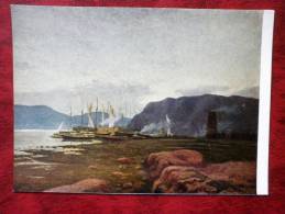 Painting By M. A. Kuznetsov-Volzhsky - Northern Landscape - Boats - Russian Art - Unused - Paintings