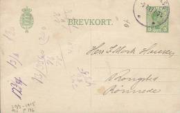 Denmark Postal Stationery Ganzsache Entier 5 Ø King Christian X. SLAGELSE To KONGSTED (2 Scans) - Postal Stationery