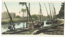 Egypt, ALEXANDRIA, Mahmoudia Canal, Early 1900s Cut Unused Mini Size Postcard [13937] - Alexandrie