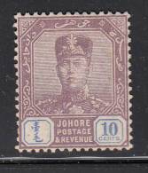 Johore MH Scott #109 10c Sultan Ibrahim - Johore