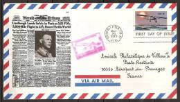 Etats-Unis D´Amérique USA 1977 N° 1159 O FDC, Avion, Spirit Of Saint Louis, Lindberg, Boeing 747, Paris, Herald Tribune - Cartas & Documentos