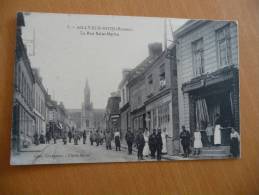 CPA Ailly Sur Noye.Somme..La Rue Saint Martin.Belle Animation.Militaires - Ailly Sur Noye