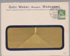 Motiv Bier CH-Privatganzsache 1925-08-26 Zürich Gebr.Weber Brauerei Wädenswil 10Rp.Tellbrust Grün - Bier