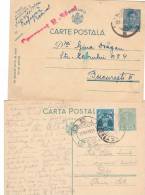 POSTCARD STATIONERY, 2X,1935-1942,CENSURET,RAM NICU SARAT,ROMANIA - Lettres & Documents